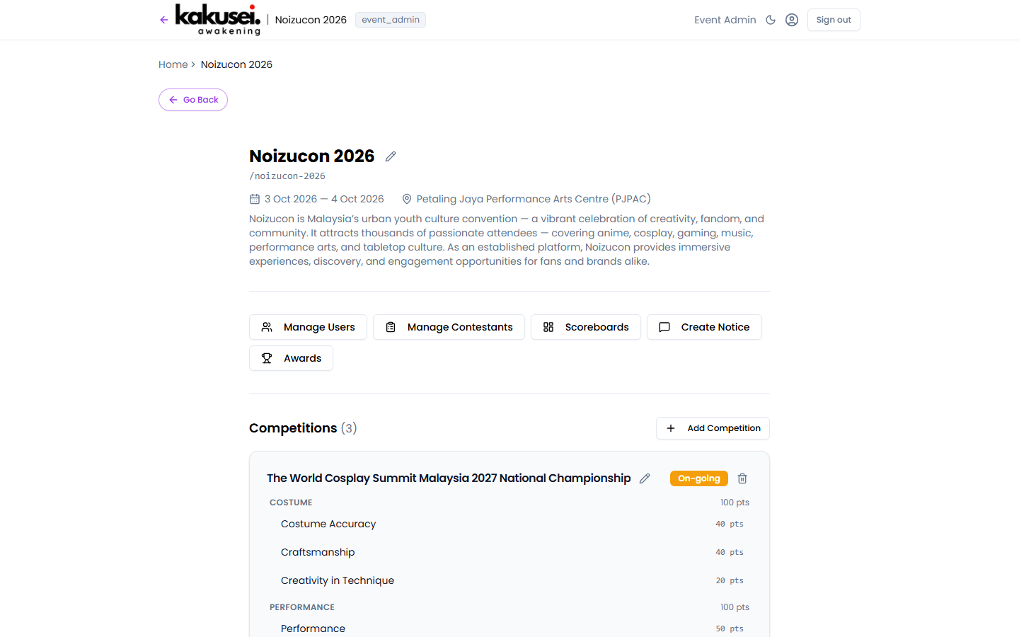 Flexible Format & Award Categories